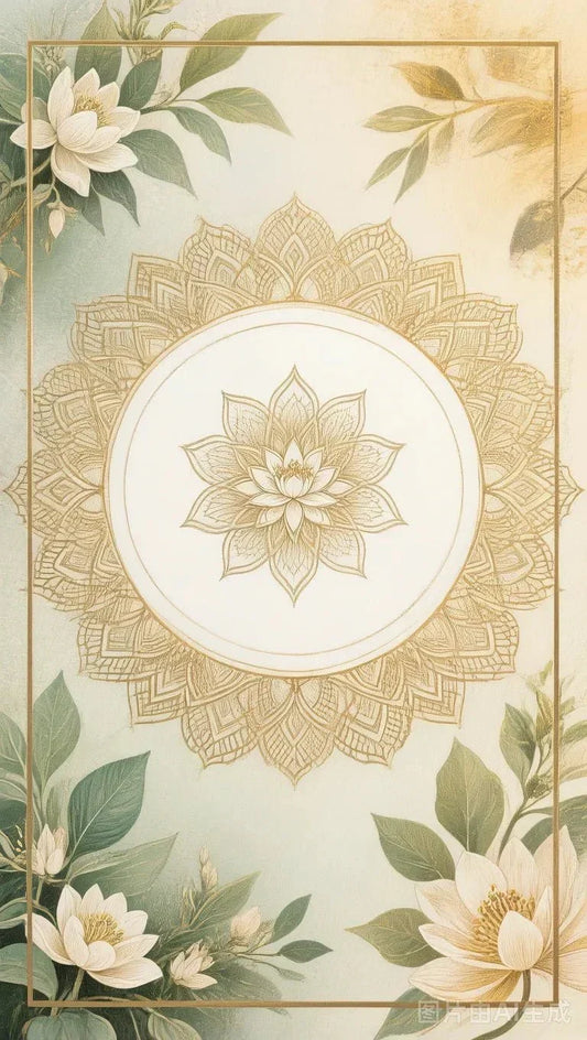  A decorative Lumala blessing card with a floral mandala design and botanical border.