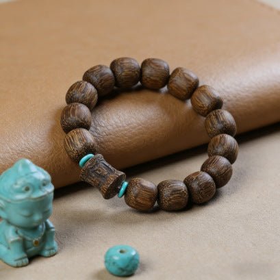 Vietnamese Agarwood – Accented with Turquoise - Lumala | Natural Wood Bracelets for Mindful Living