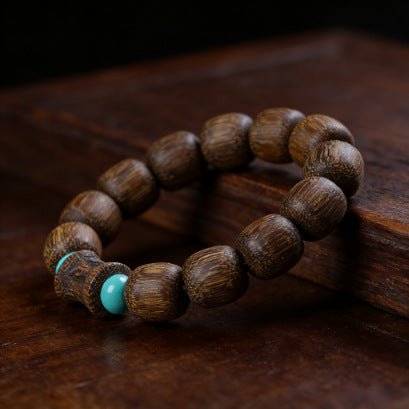 Vietnamese Agarwood – Accented with Turquoise - Lumala | Natural Wood Bracelets for Mindful Living
